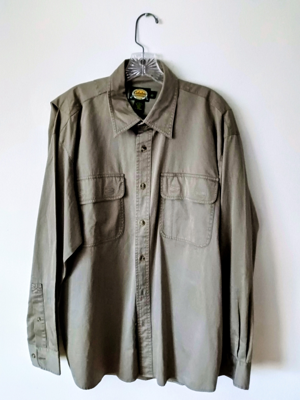 Cabela's Men's Cotton Shirt Jacket in Taupe Green